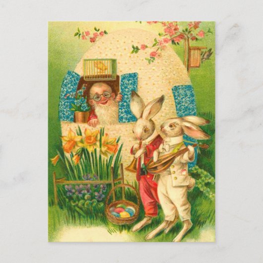 Vintage paasbunny Briefkaart (Voorkant)