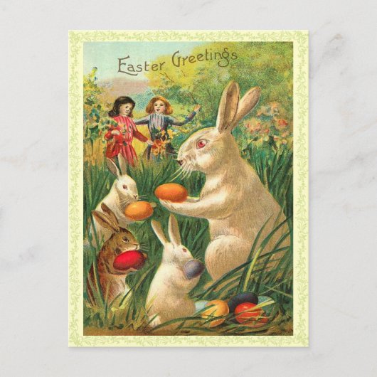 Vintage paasbunny Briefkaart (Voorkant)