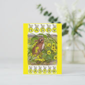 Vintage paasbunny Briefkaart (Staand voorkant)