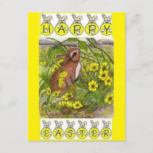 Vintage paasbunny Briefkaart (Voorkant)