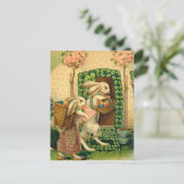 Vintage paasbunny Briefkaart (Staand voorkant)