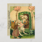 Vintage paasbunny Briefkaart (Voorkant / Achterkant)