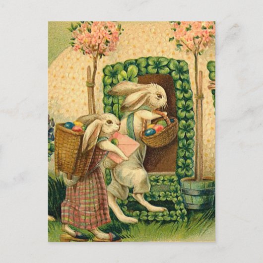 Vintage paasbunny Briefkaart (Voorkant)