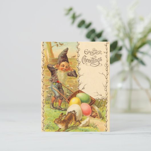 Vintage paasbunny Briefkaart (Staand voorkant)