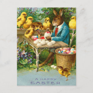 Vintage paasbunny Briefkaart