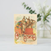 Vintage paasbunny Briefkaart (Staand voorkant)