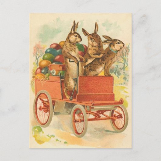 Vintage paasbunny Briefkaart (Voorkant)