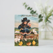 Vintage paasbunny Briefkaart (Staand voorkant)