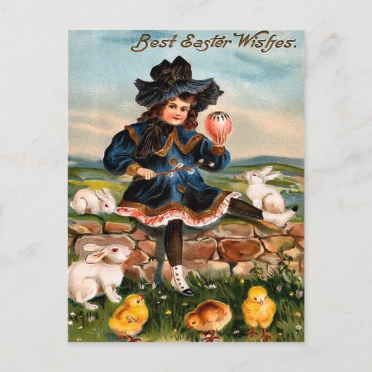 Vintage paasbunny Briefkaart (Voorkant)