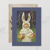 Vintage paasbunny Briefkaart (Voorkant / Achterkant)