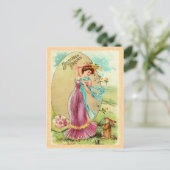 Vintage paasbunny Briefkaart (Staand voorkant)