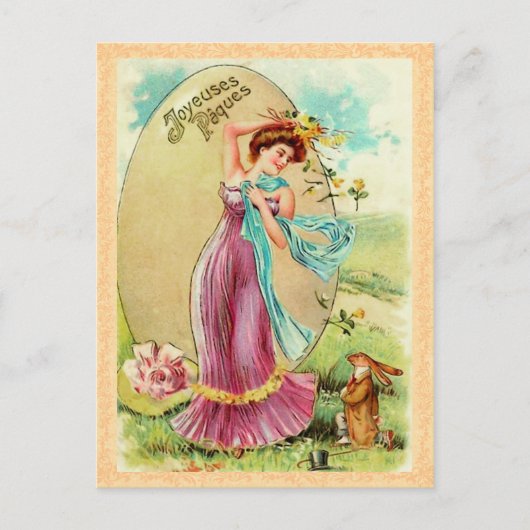 Vintage paasbunny Briefkaart (Voorkant)
