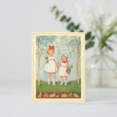 Vintage paasbunny Briefkaart (Staand voorkant)