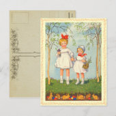 Vintage paasbunny Briefkaart (Voorkant / Achterkant)