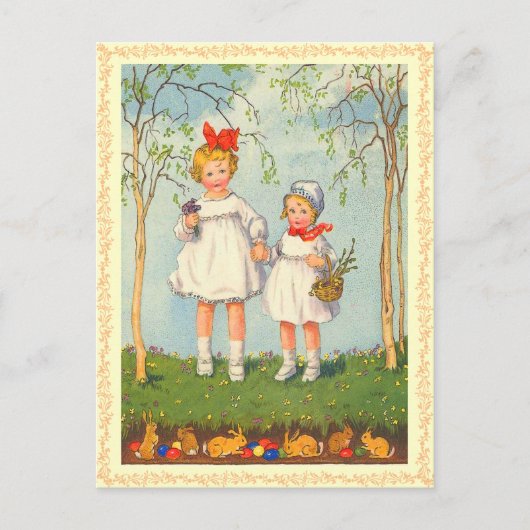 Vintage paasbunny Briefkaart (Voorkant)