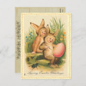 Vintage paasbunny Briefkaart (Voorkant / Achterkant)
