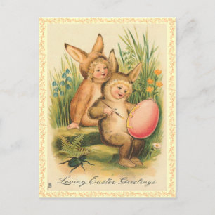 Vintage paasbunny Briefkaart