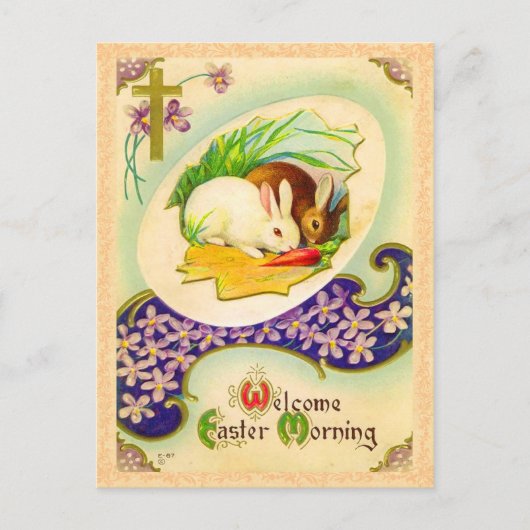 Vintage paasbunny Briefkaart (Voorkant)