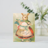 Vintage paasbunny Briefkaart (Staand voorkant)