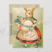 Vintage paasbunny Briefkaart (Voorkant / Achterkant)