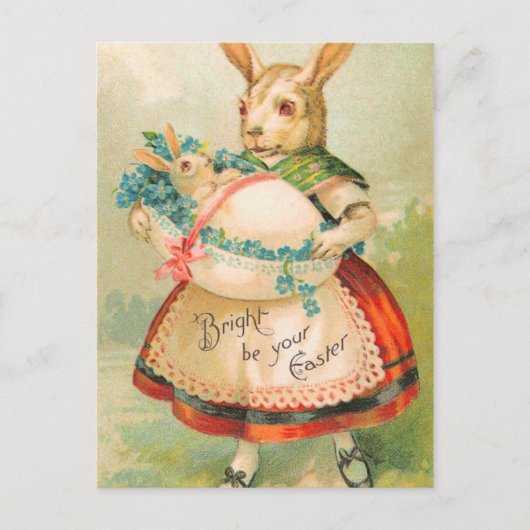 Vintage paasbunny Briefkaart (Voorkant)