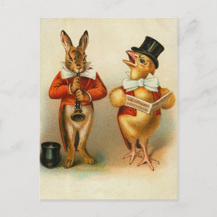 Vintage paasbunny Briefkaart