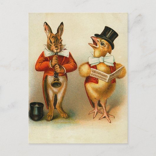 Vintage paasbunny Briefkaart (Voorkant)