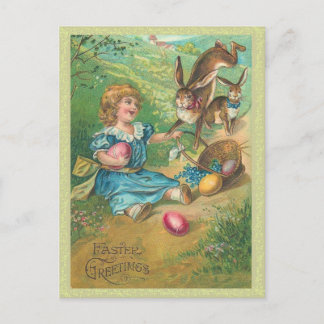 Vintage paasbunny Briefkaart