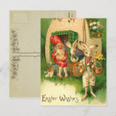 Vintage paasbunny Briefkaart (Voorkant / Achterkant)