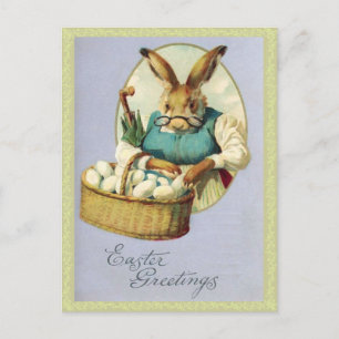 Vintage paasbunny Briefkaart