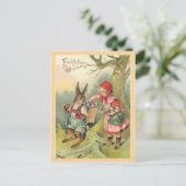 Vintage paasbunny Briefkaart (Staand voorkant)