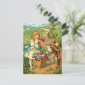Vintage paasbunny Briefkaart (Staand voorkant)