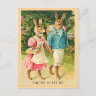 Vintage paasbunny Briefkaart