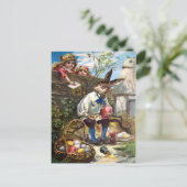 Vintage paasbunny Briefkaart (Staand voorkant)