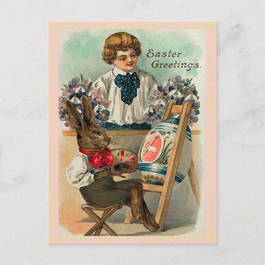 Vintage paasbunny Briefkaart (Voorkant)