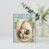 Vintage paasbunny Briefkaart (Staand voorkant)