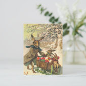 Vintage paasbunny Briefkaart (Staand voorkant)