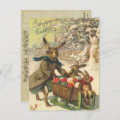Vintage paasbunny Briefkaart (Voorkant / Achterkant)