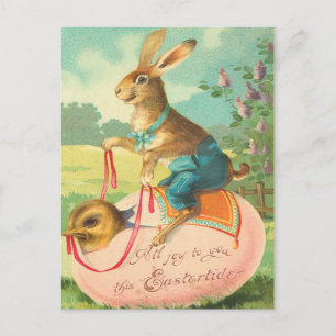 Vintage paasbunny Briefkaart