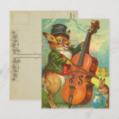Vintage paasbunny Briefkaart (Voorkant / Achterkant)