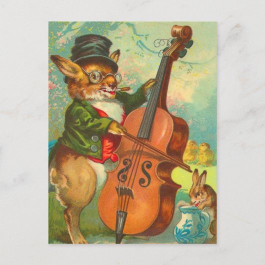 Vintage paasbunny Briefkaart (Voorkant)