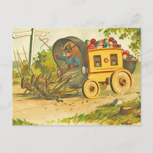 Vintage paasbunny Briefkaart (Voorkant)