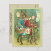 Vintage paasbunny Briefkaart (Voorkant / Achterkant)