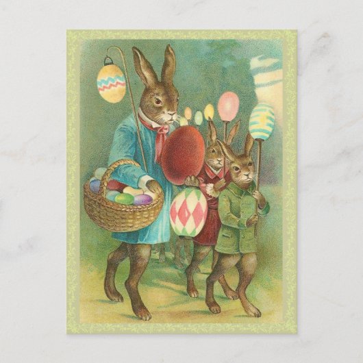 Vintage paasbunny Briefkaart (Voorkant)
