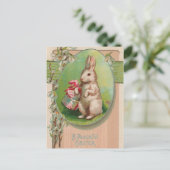 Vintage paasbunny Briefkaart (Staand voorkant)