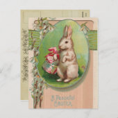 Vintage paasbunny Briefkaart (Voorkant / Achterkant)