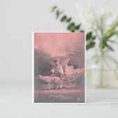 Vintage *Paasengel en Lam* Feestdagenkaart (Staand voorkant)