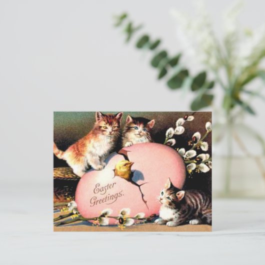 Vintage - Paasgroet Briefkaart voor feestdag (Staand voorkant)