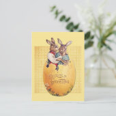 Vintage paasgroeten Bunny Rabbit Briefkaart (Staand voorkant)