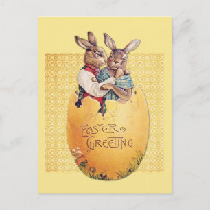 Vintage paasgroeten Bunny Rabbit Briefkaart